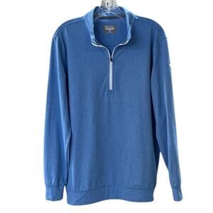 Straight Down Golf Shirt Men's M Blue Long Sleeve 1/4 Zip Performance